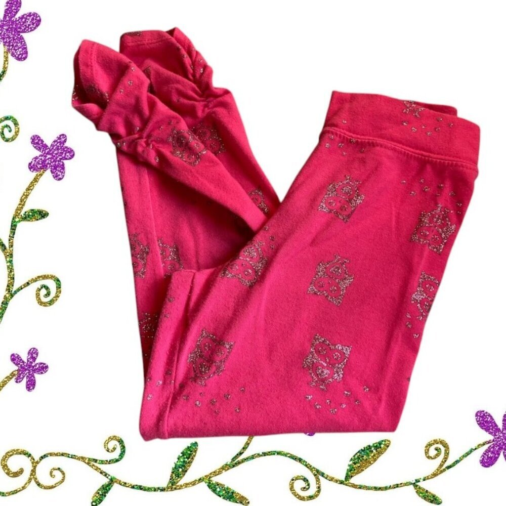 365 Kids Girl's Glitter Sequin Owl Leggings